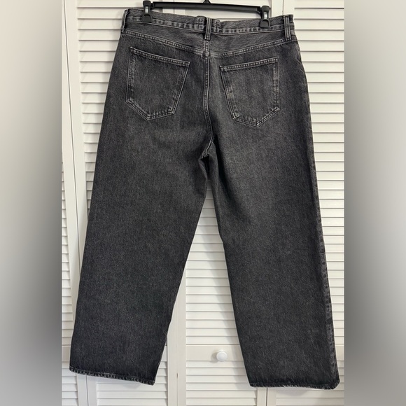 Agolde Wide Leg Baggy Jeans Black Denim Women’s 32х30 12 Opening - Picture 5 of 15